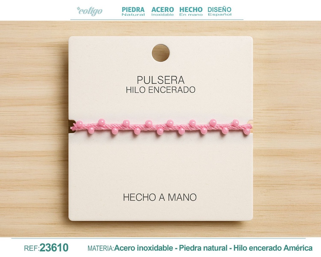 Pulsera de hilo encerado - Joyería de hilo y accesorios manuales