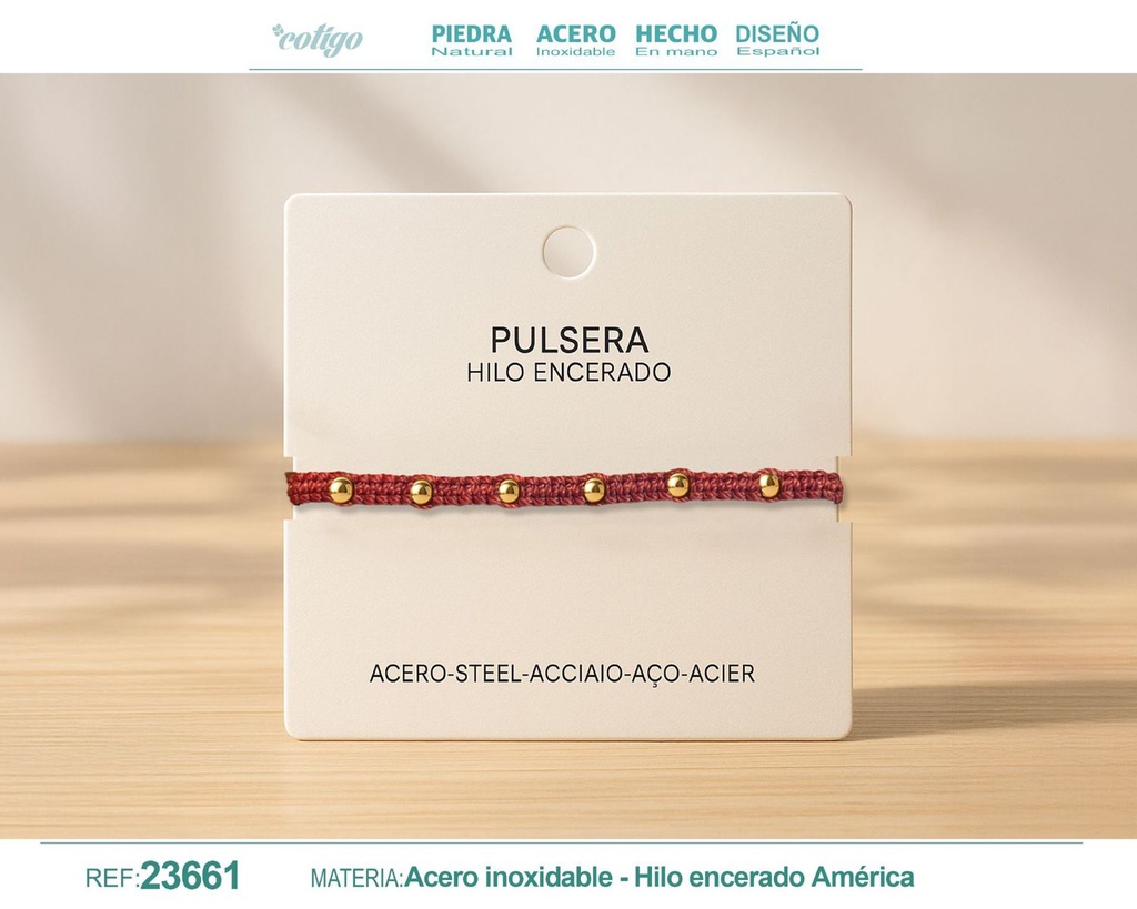 Pulsera de hilo encerado - Accesorios de moda y joyería