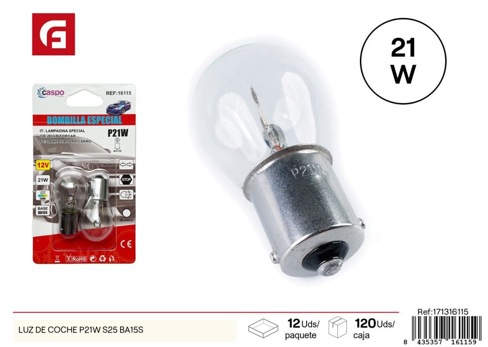 Luz de coche P21W S25 BA15S - Accesorios para automóviles