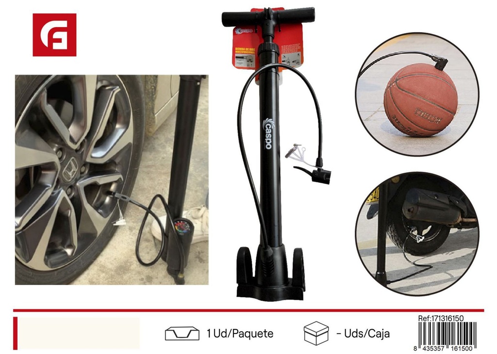 Bomba de pie inflador - Accesorios de bicicleta y bombas