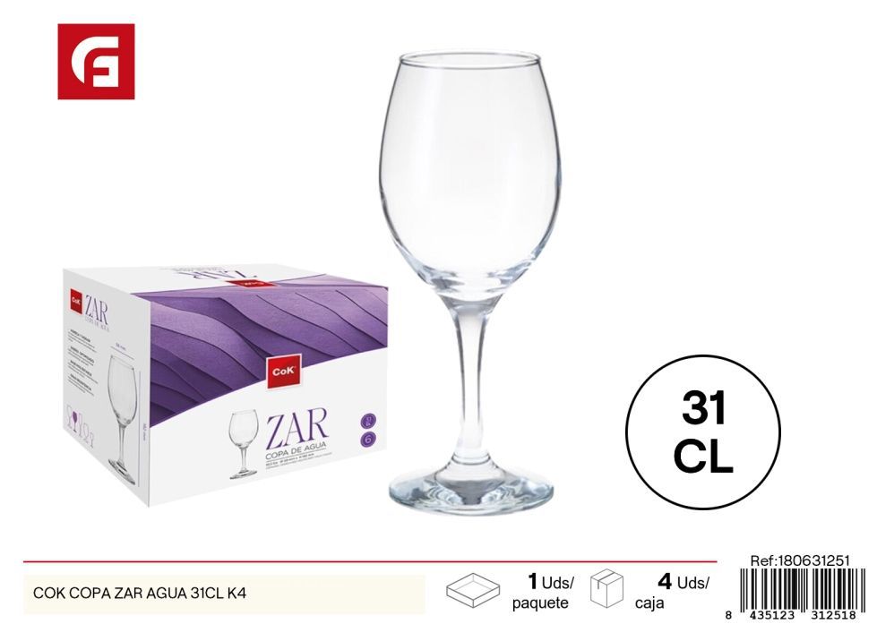 Copa zar agua 31cl K4 - Copas de vidrio