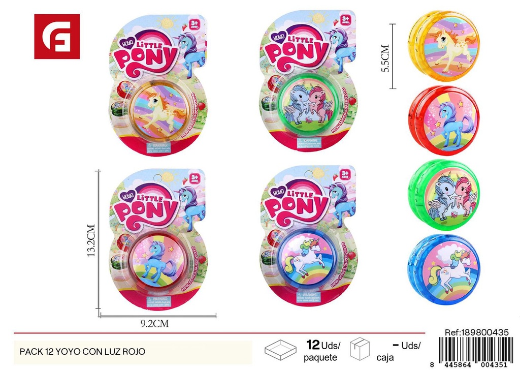 Pack 12 yoyo con luz rojo - Juguetes de equilibrio
