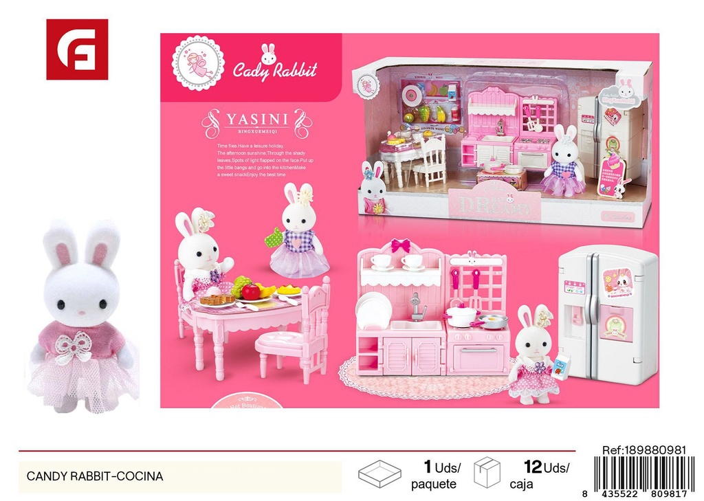 Candy Rabbit cocina - Accesorios de muñeca para juegos de rol