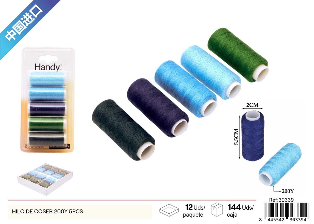Hilo de coser 200 y 5 piezas - Materiales de costura y manualidades