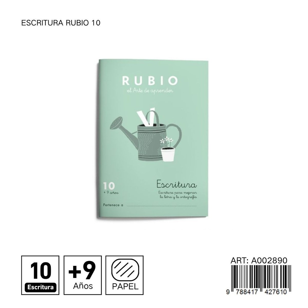 Cuaderno RUBIO escritura 10 C10 - Práctica de escritura avanzada
