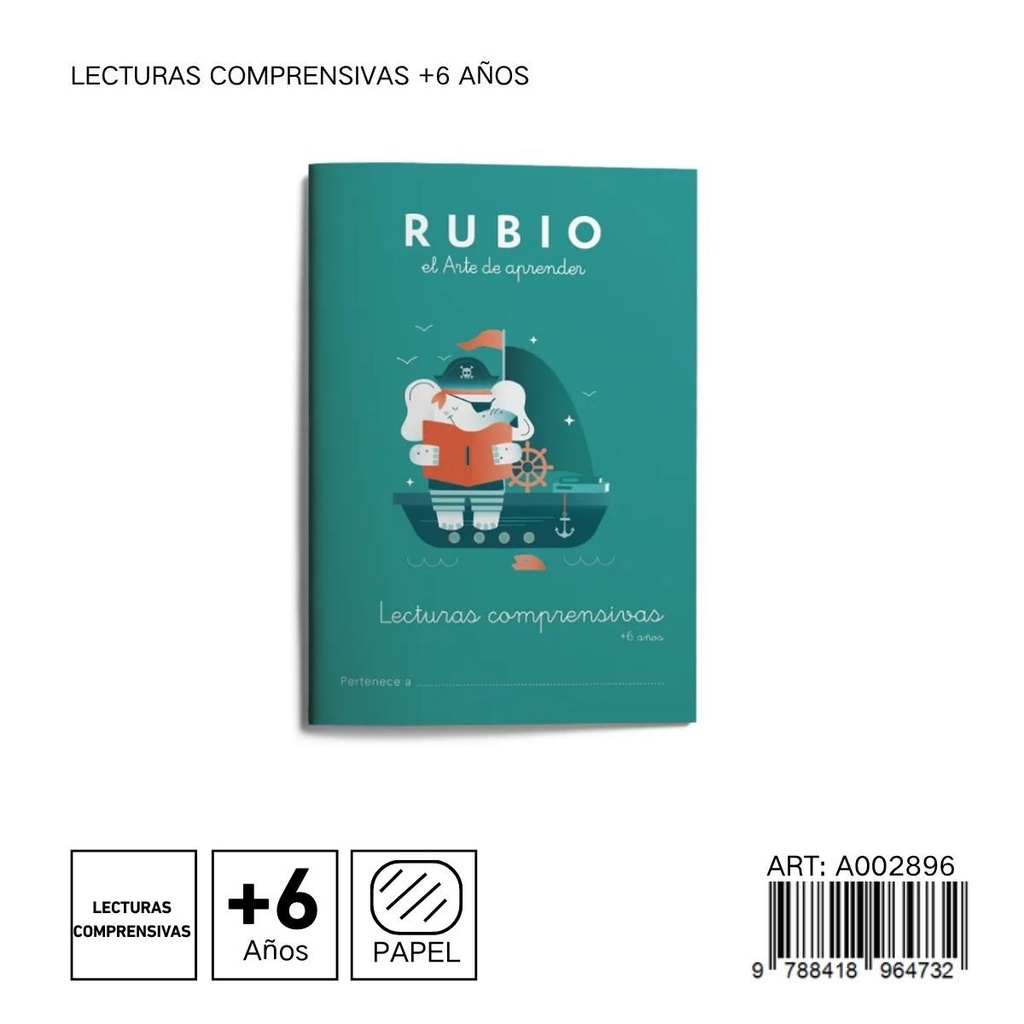Cuaderno de lecturas comprensivas para niños LC6 2ED +6 años - Material educativo RUBIO