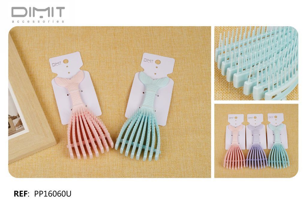 Cepillo de Pelo Sirena 16.5x7cm 12U - Accesorios para el cuidado del cabello 