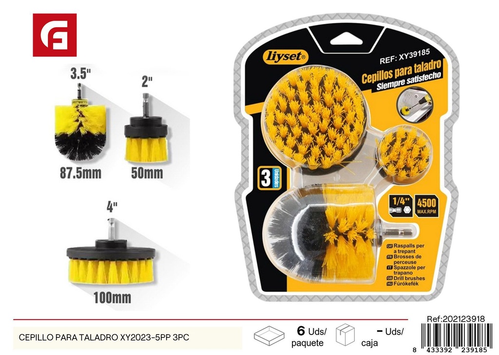 Cepillo para taladro modelo XY2023-5PP - Herramientas de ferretería y cepillos