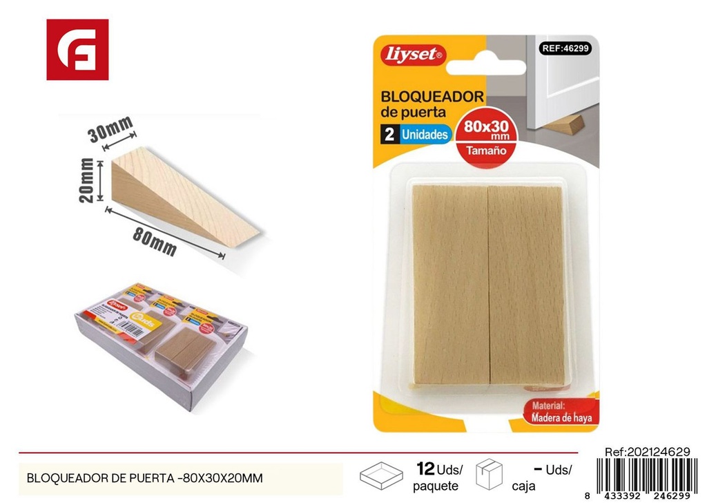  Bloqueador de puerta 80x30x20 mm - Accesorios para el hogar