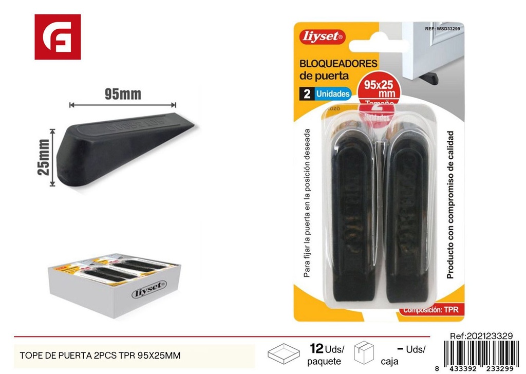  Tope de puerta 2 pcs TPR 95x25 mm - Accesorios ferreteros