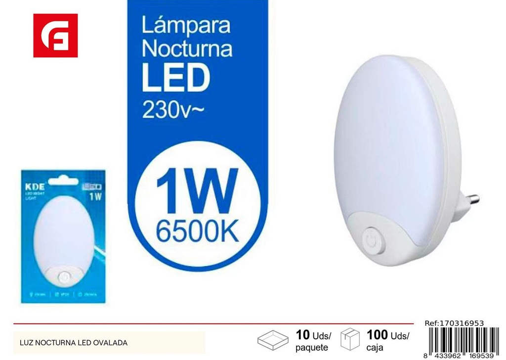 Luz nocturna LED ovalada - Iluminación y accesorios de luz