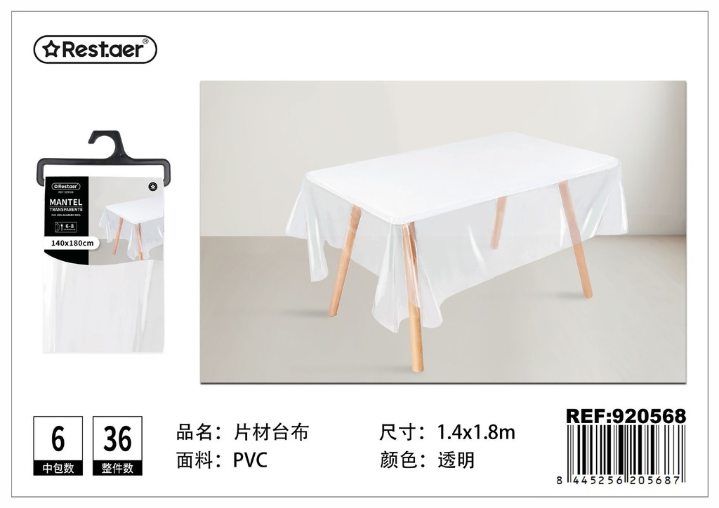 Mantel PVC transparente 140x180 cm - Artículos para el hogar