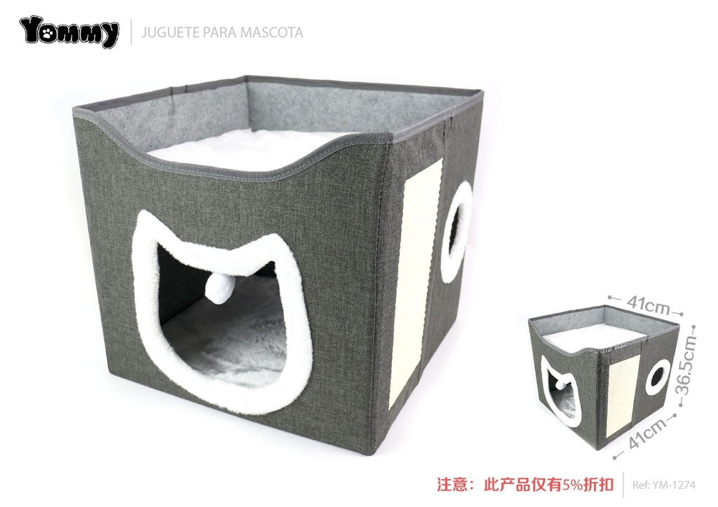 Cama para gatos semicerrada 41x41x36.5 cm - Espacio acogedor para tus gatos