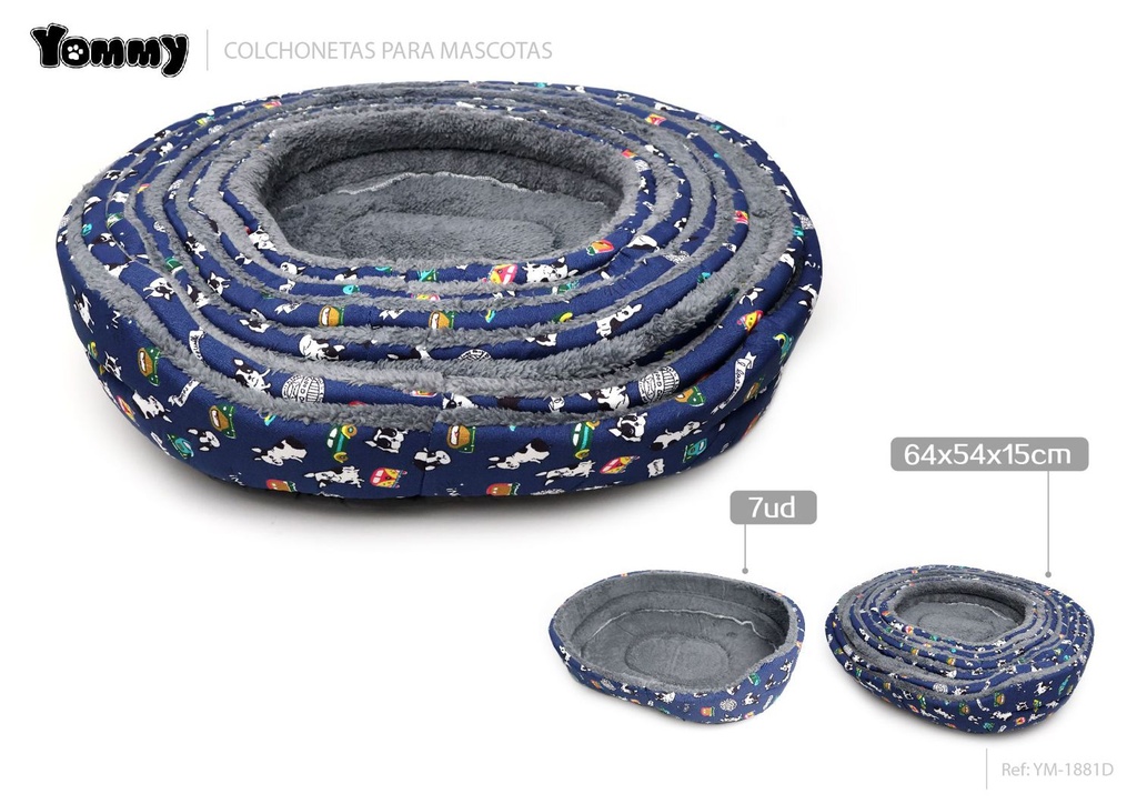 Conjunto de 7 piezas de lona azul + peluche 64x54x15 cm - Juguetes para mascotas