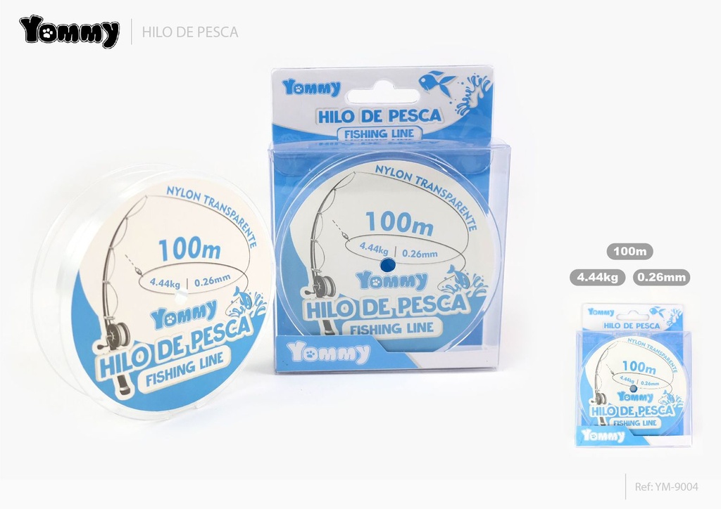 Hilo de pesca nylon transparente 0.26mm x 100m - Accesorios de pesca