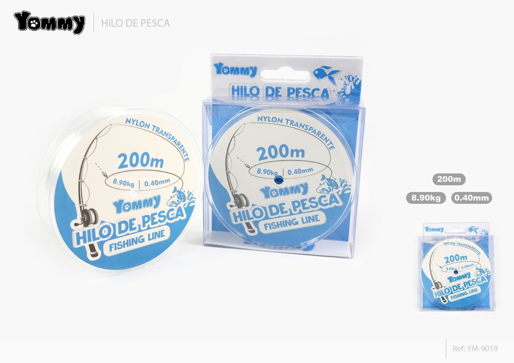 Hilo de pesca nylon transparente 0.40mm x 200m - Accesorios de pesca