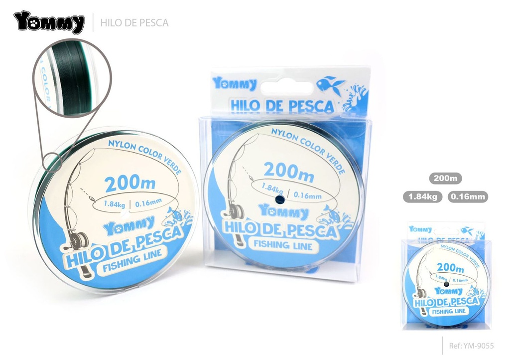 Hilo de pesca nylon verde 0.16mm x 200m - Accesorios de pesca