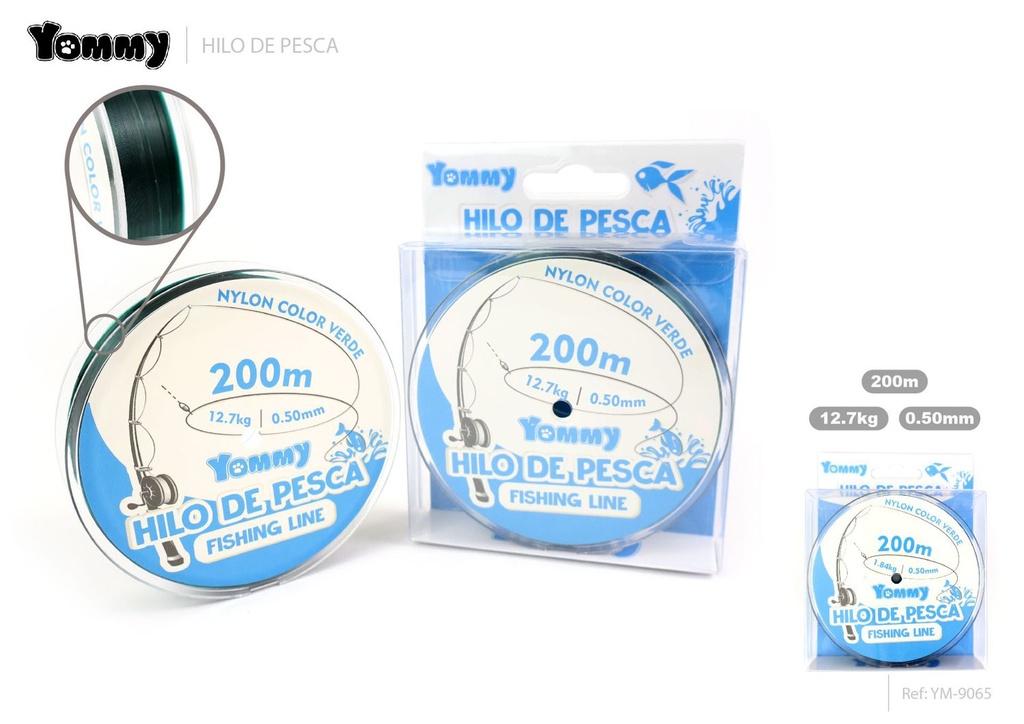 Hilo de pesca nylon verde 0.50mm x 200m - Accesorios de pesca