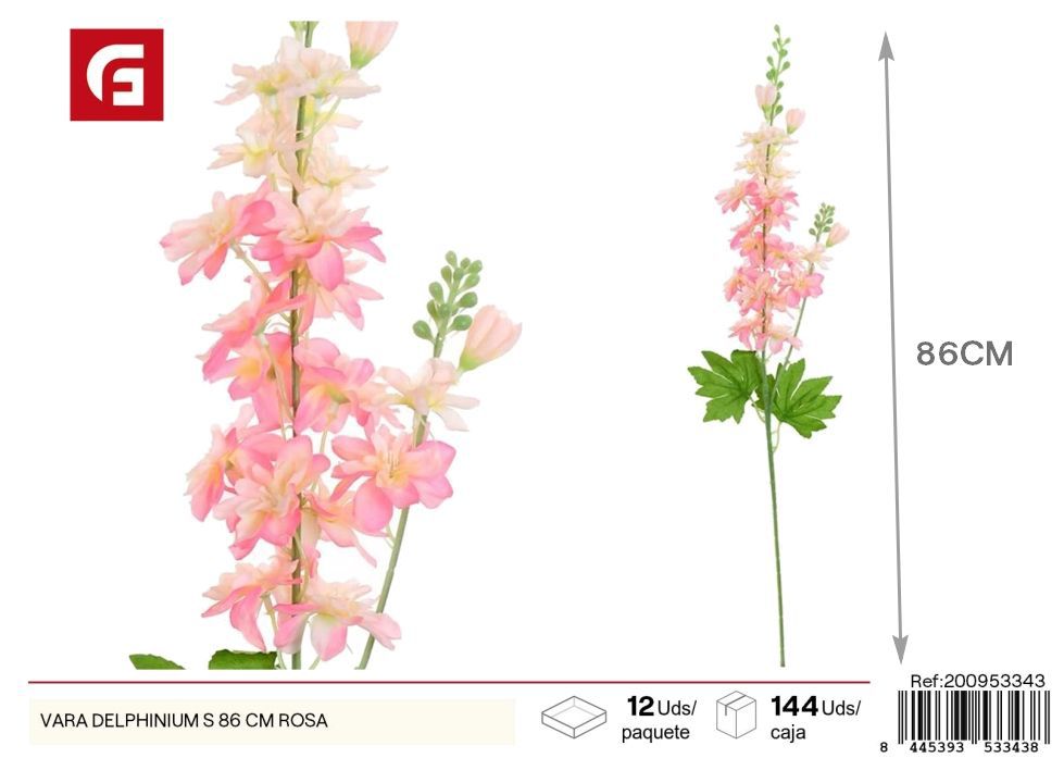 Vara de delphinium S 86cm rosa - Flores artificiales