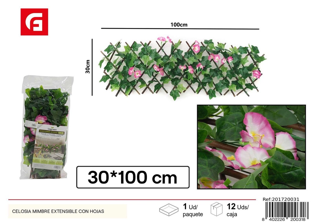 Celosía de mimbre extensible con hojas - Accesorios de jardín y decoraciones