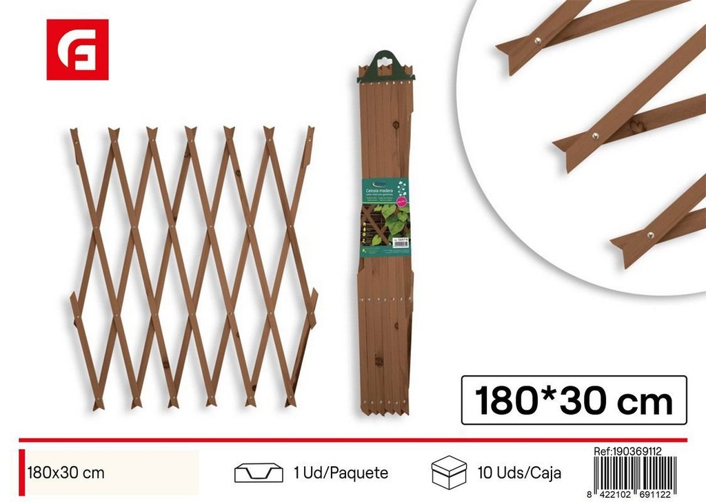 Celosía de madera color miel 180 x 30 cm - Jardín y cercas