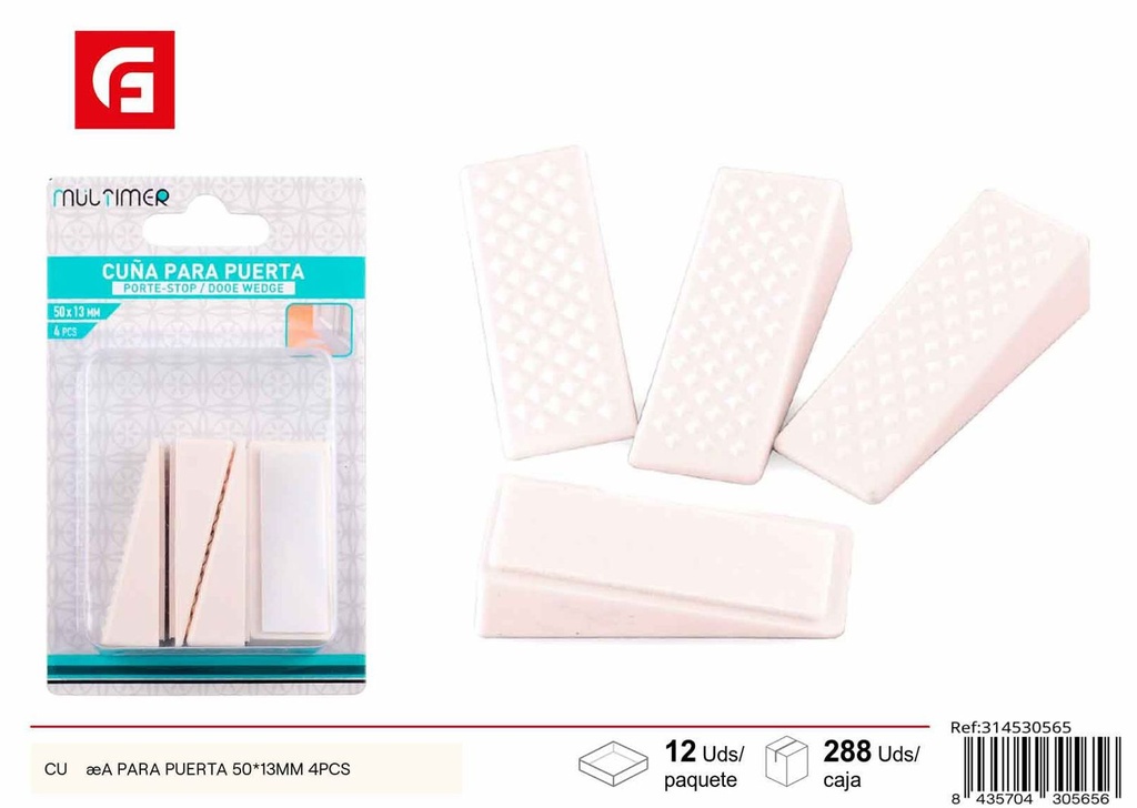 Tope para puerta 50x13mm - Pack de 4 piezas - Ferretería