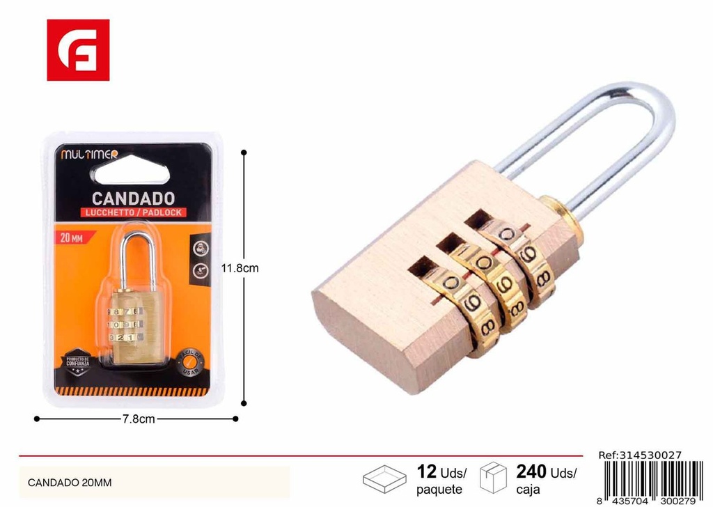 Candado 20mm - Ferretería