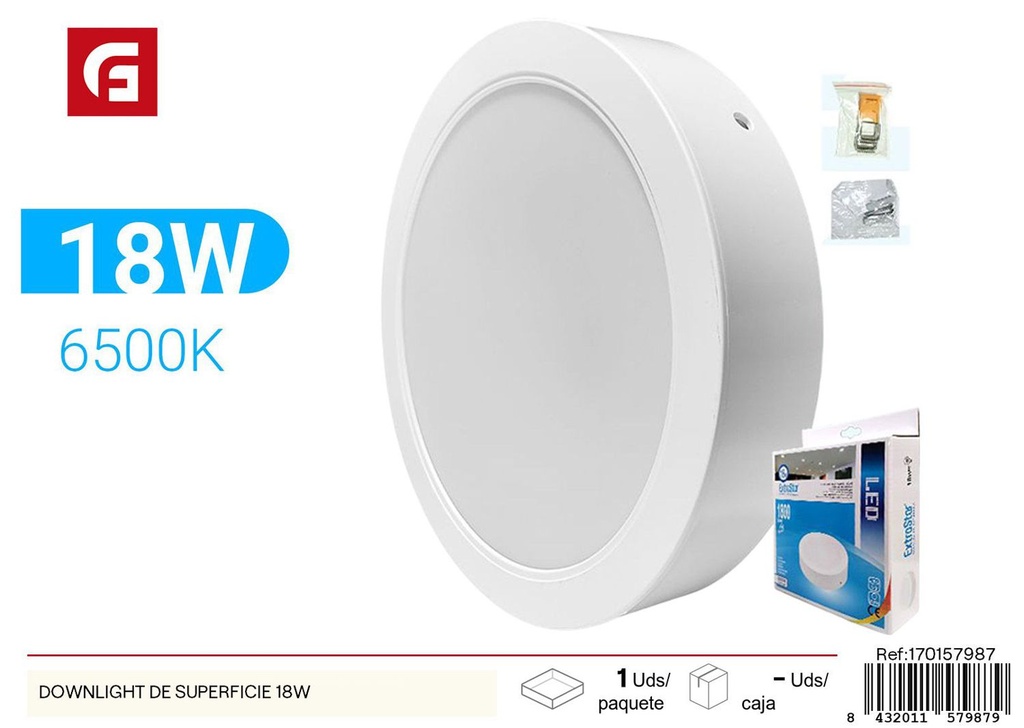 Downlight de superficie 18W - Iluminación empotrada