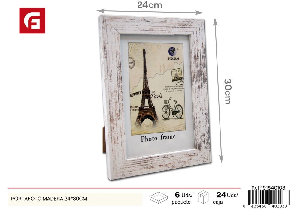 Portafoto de madera 24*30 cm - Marco de fotos estilizado