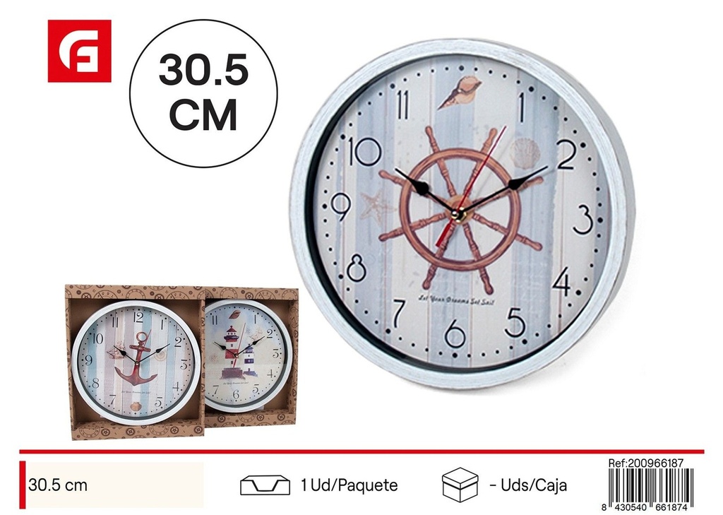 Reloj de pared Marine 30.5 cm surtido - Decoración de hogar