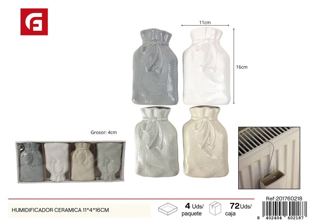 Humedificador de cerámica 11x4x16 cm - Aparatos de humidificación