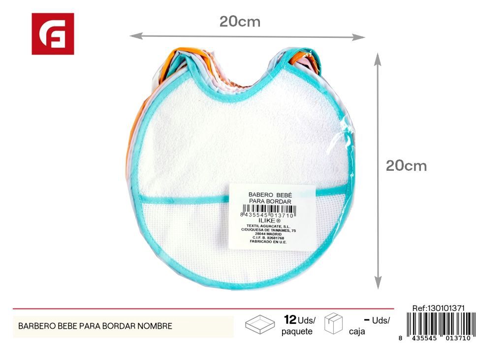 Babero para bebé para bordar nombre - Accesorios para bebé