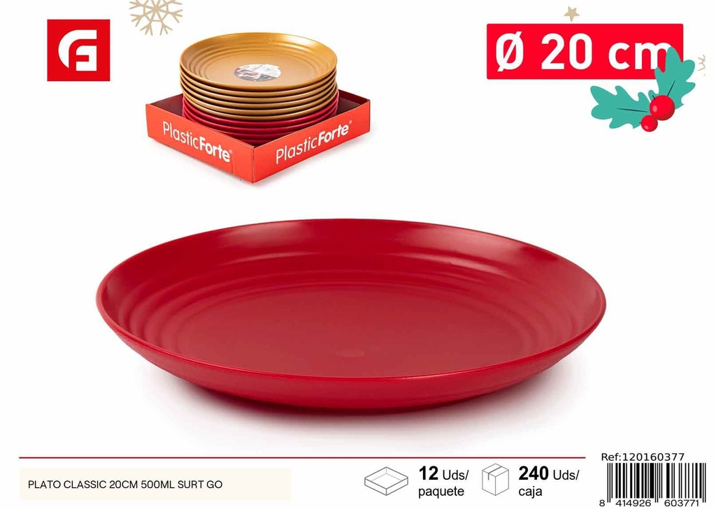 Plato Classic 20 cm 500ml surtido Go - Vajilla y utensilios de cocina