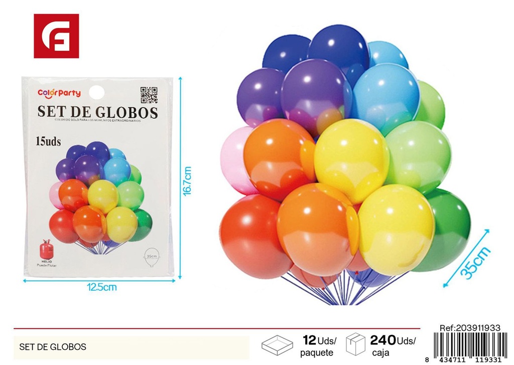 Set de globos de color mate - Accesorios de fiesta