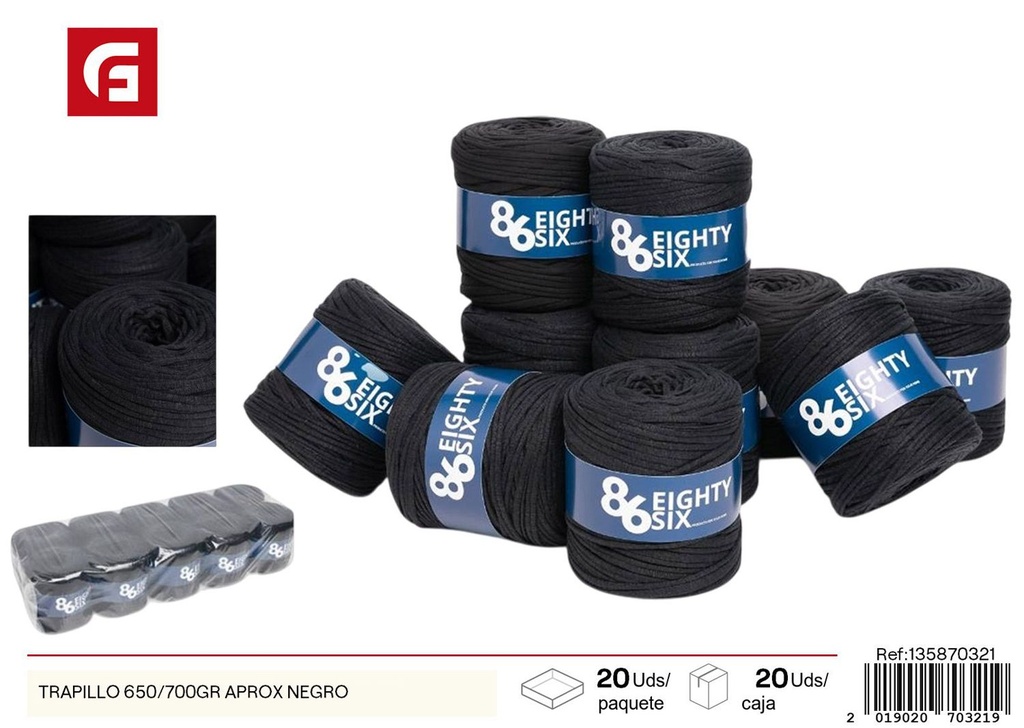 Hilo trapillo negro aproximadamente 650/700 gramos - Mercería y costura