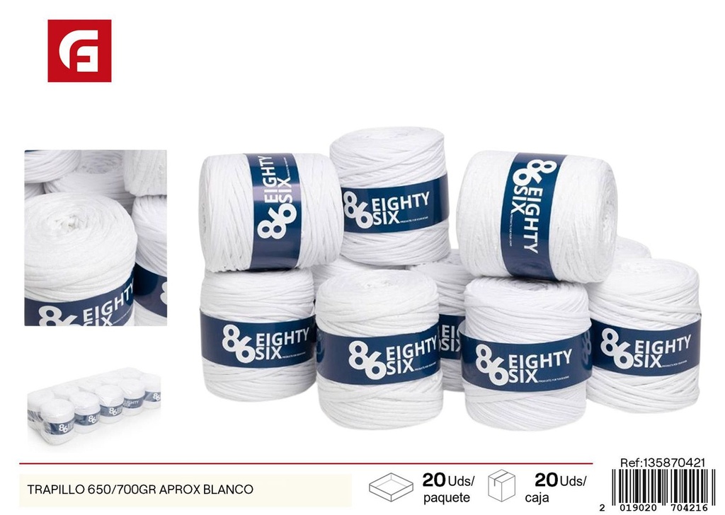 Hilo trapillo blanco aproximadamente 650/700 gramos - Mercería y costura