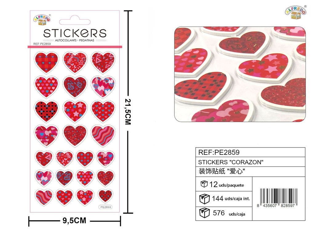 Stickers "Corazón" 9.5x21.5cm - Nuevos productos