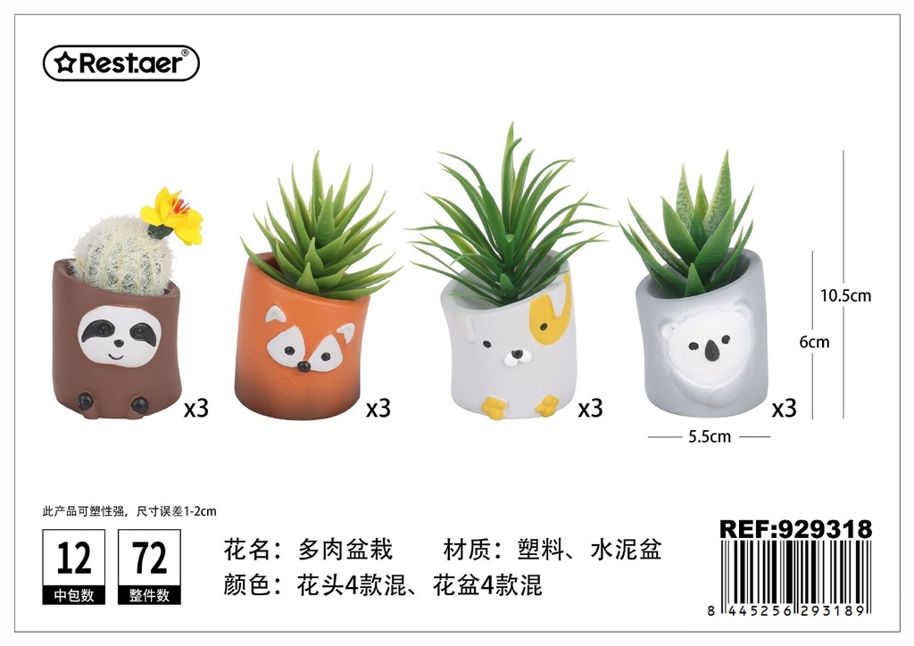 Planta suculenta artificial en maceta de 10.5 cm - Decoración natural para interiores