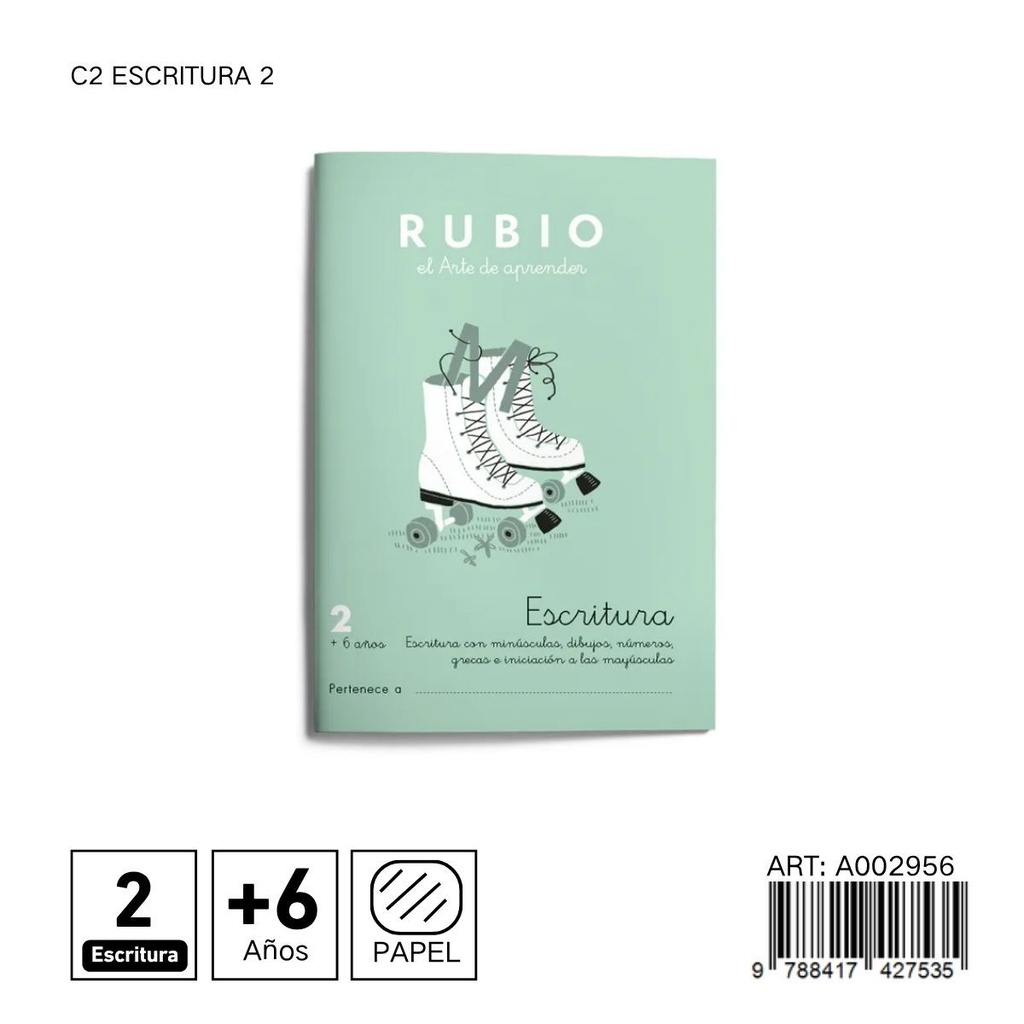 Cuaderno RUBIO escritura 2 C2 - Ejercicios básicos de escritura