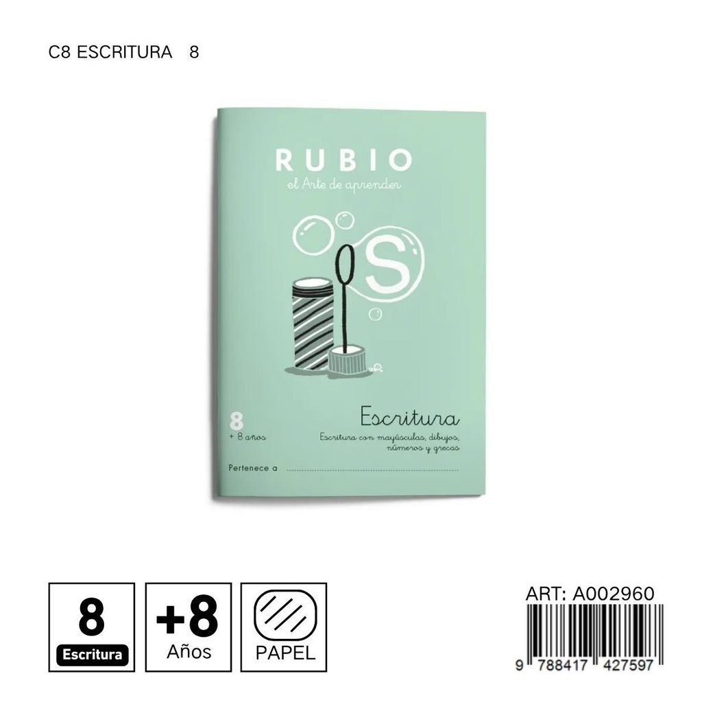 Cuaderno RUBIO escritura 8 C8 - Habilidades de escritura avanzada