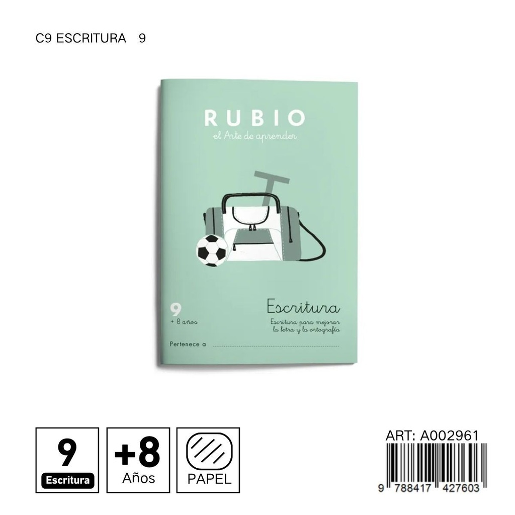 Cuaderno RUBIO escritura 9 C9 - Ejercicios de escritura creativa