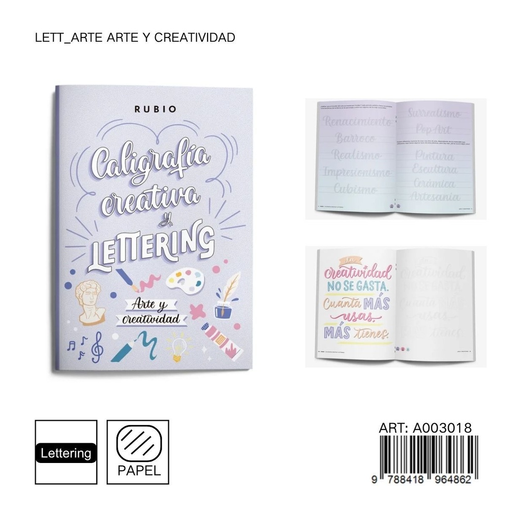 Cuaderno de arte RUBIO LETT_ARTE - Creatividad y expresión artística
