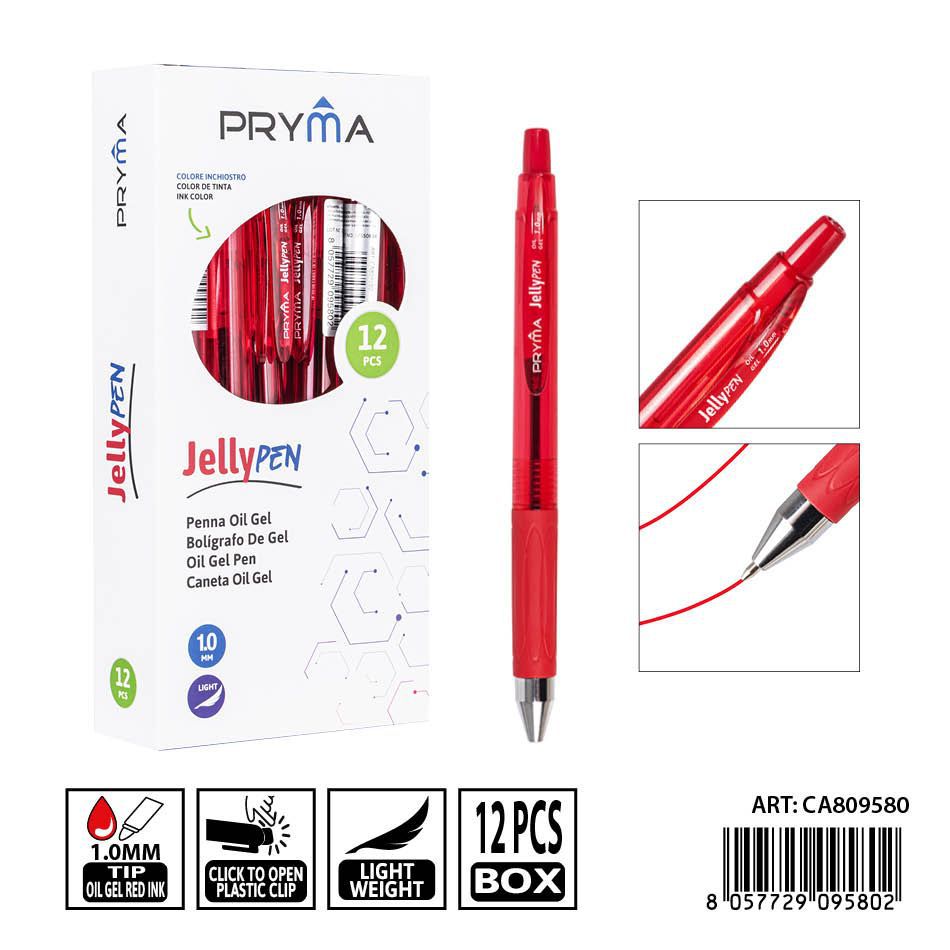 Bolígrafo de gel rojo PRYMA 1.0mm - Herramienta de escritura de calidad