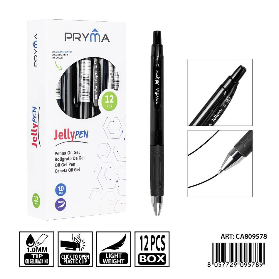 Bolígrafo de gel negro PRYMA 1.0mm - Herramienta de escritura eficiente
