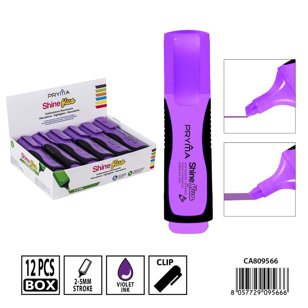 Subrayador violeta 2/5mm PRYMA - Herramienta de escritura destacada