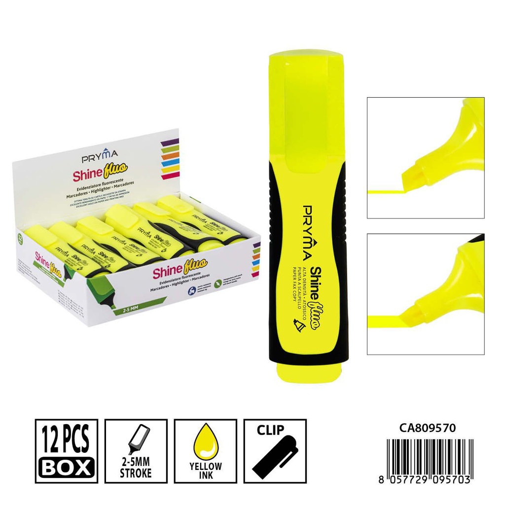 Subrayador amarillo 2/5mm PRYMA - Herramienta de escritura eficiente