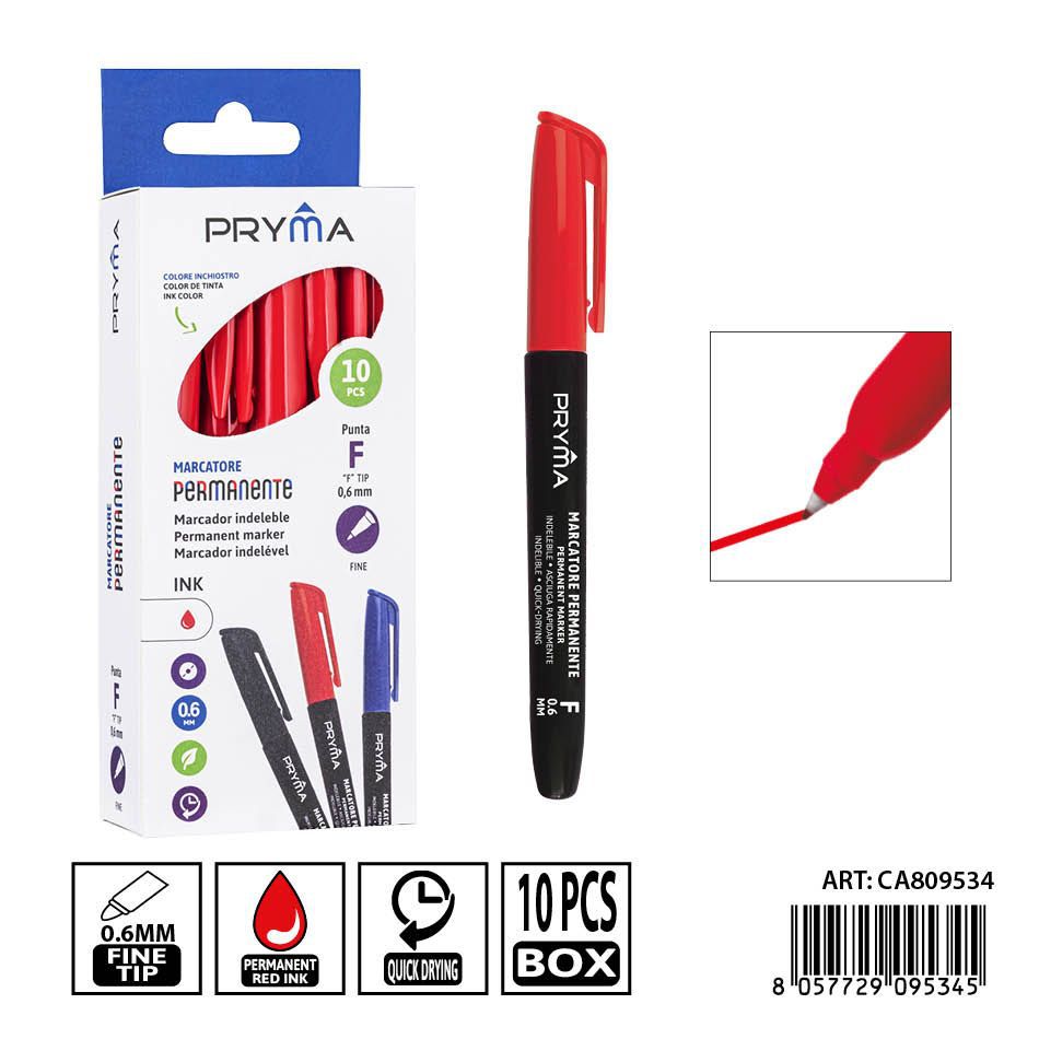 Marcador permanente rojo 0.6mm PRYMA - Herramienta de escritura permanente