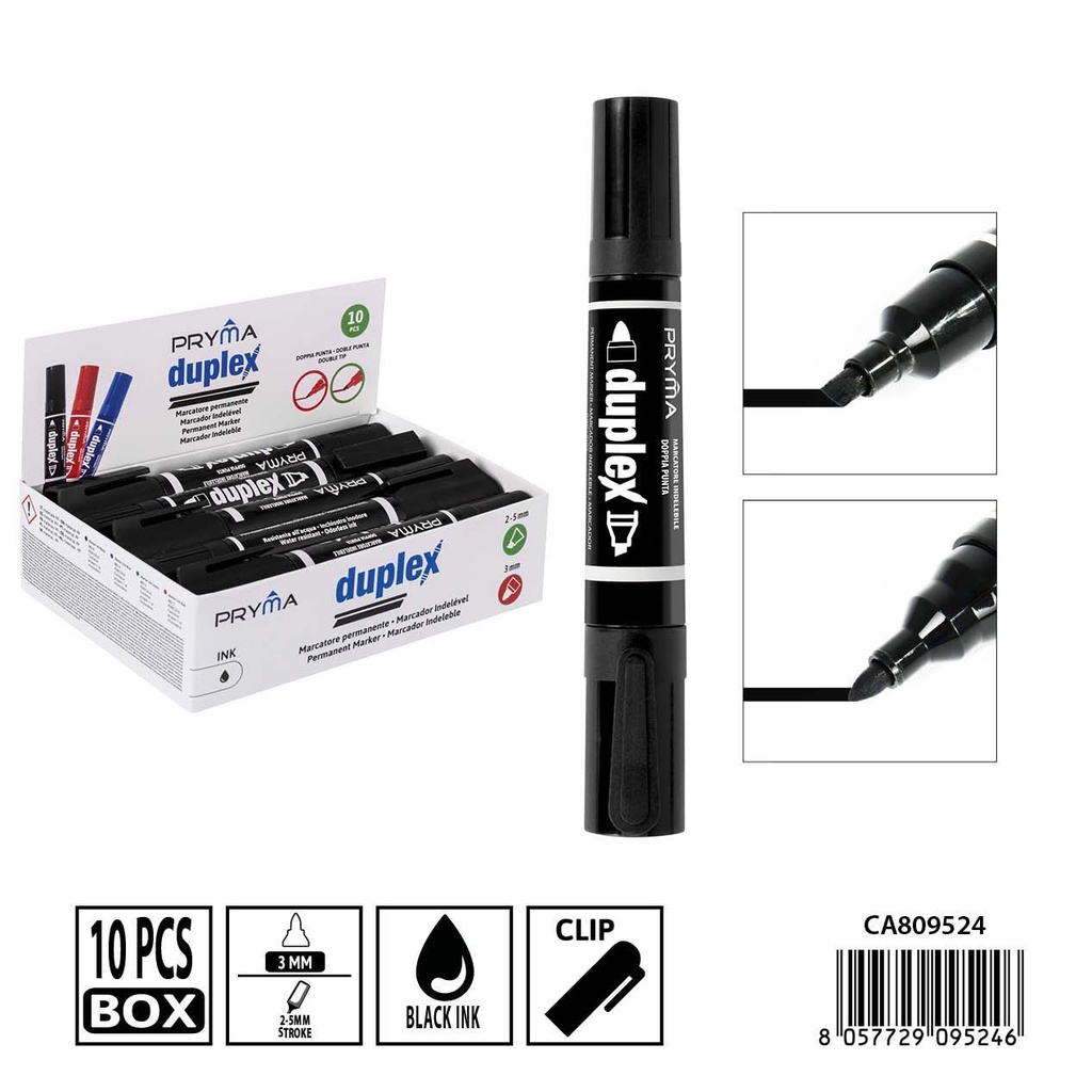 Marcador permanente de punta gruesa 2-5/3mm negro - Escritura notable