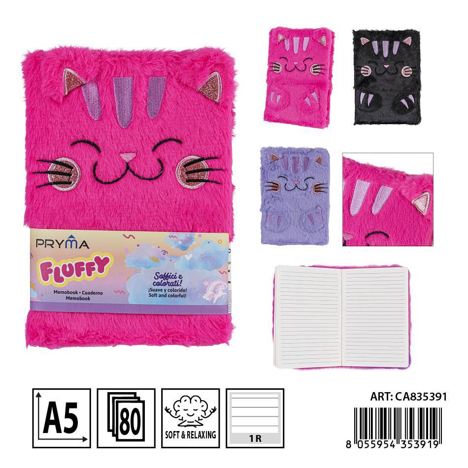 Cuaderno de peluche A5 80 hojas 15x21 cm - Papelería escolar