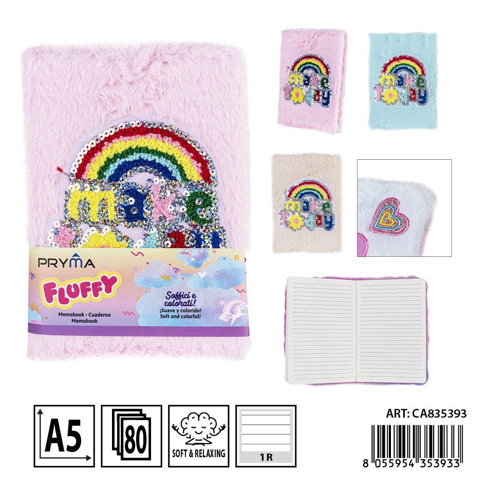 Cuaderno peluche A5 80 hojas 15x21 cm - Papelería infantil y artículos escolares